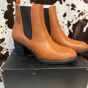 Coasis Brown Ankle Boots with Block Heel